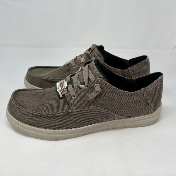 Skechers Melson Lace Up Atheltic Walking Shoe Mens Size 9.5 66384W Brown Wide